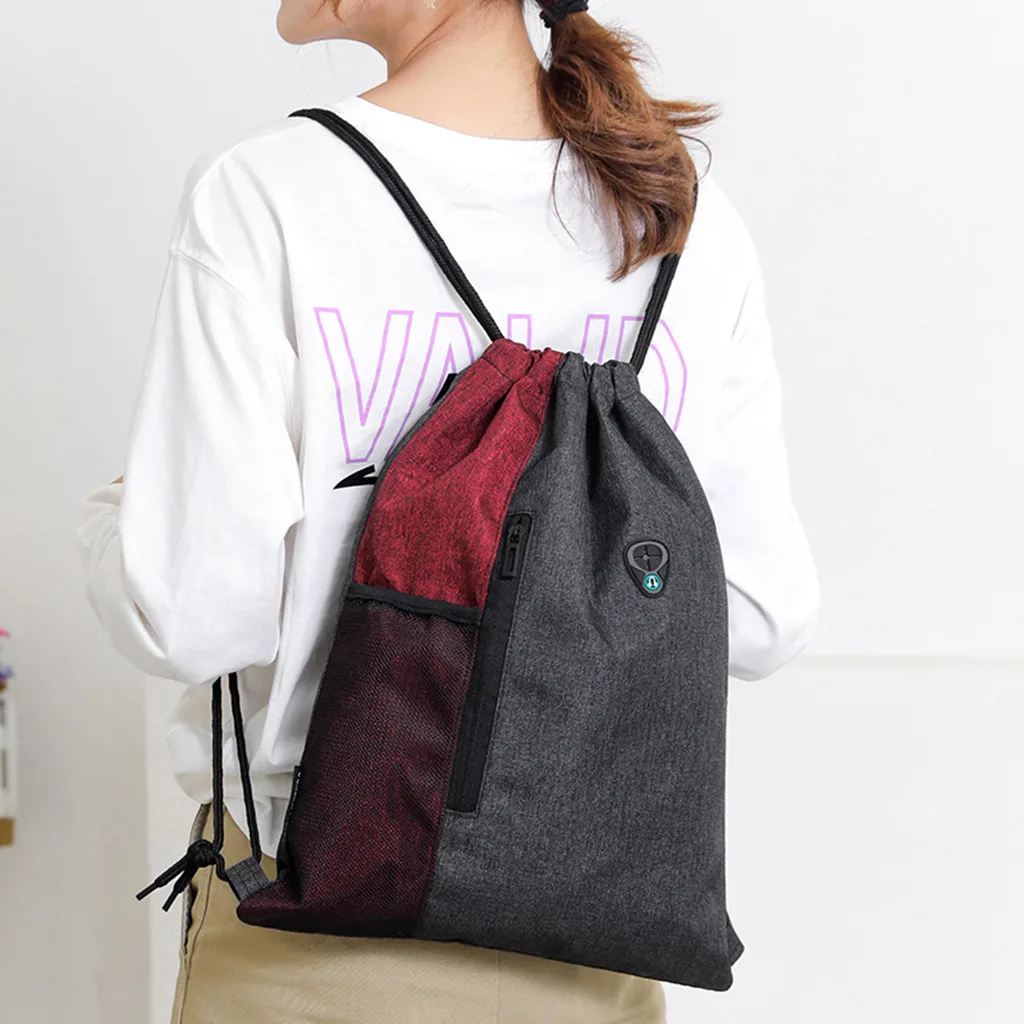 Модные с затягивающими шнурками рюкзак на каждый день унисекс комплект веревок