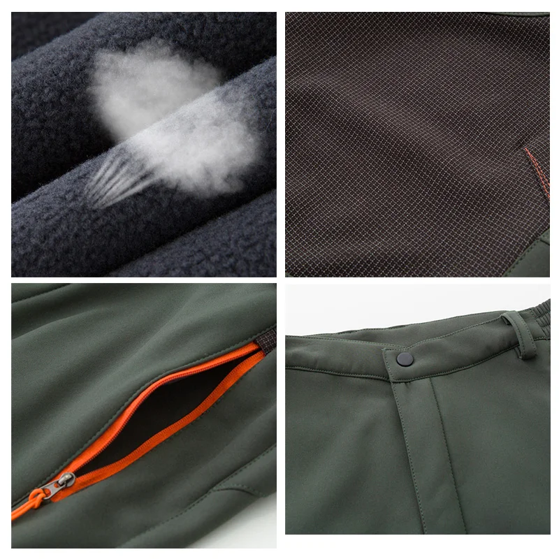 Походные брюки Софтшелл мужские уличные водонепроницаемые теплые ветрозащитные