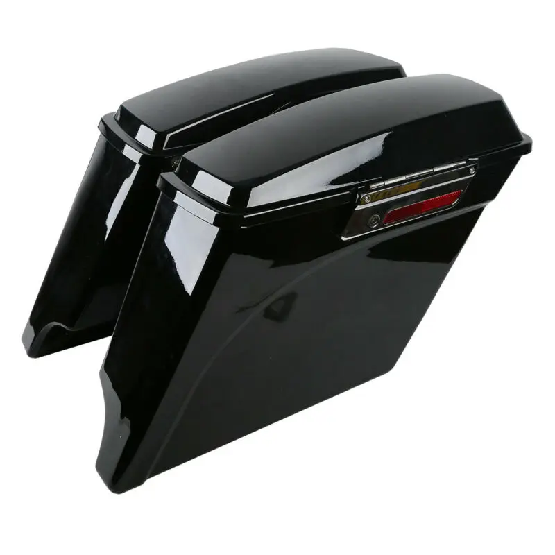 

Motorcycle 5" Extended Hard Saddlebags Saddle Bags w/ Lids For Harley Touring Models 1993-2013 Electra Road Street Glide FLTR