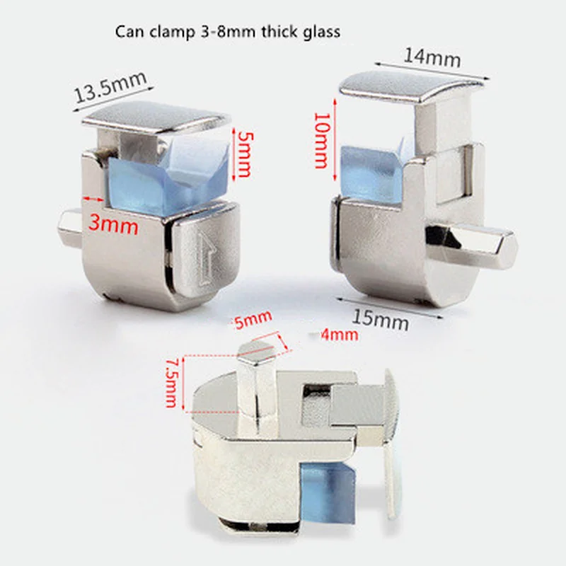 Регулируемые зажимы-зеркало 4 шт. стеклянный зажим толщиной 3-8 мм кронштейн для