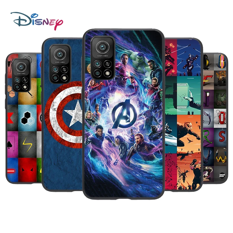 

Avengers Marvel For Xiaomi Mi 12 11 10 11T 10T 9T 9 8 Note 10 Ultra Pro Lite TPU Soft Silicone Black Phone Case Funda Coque