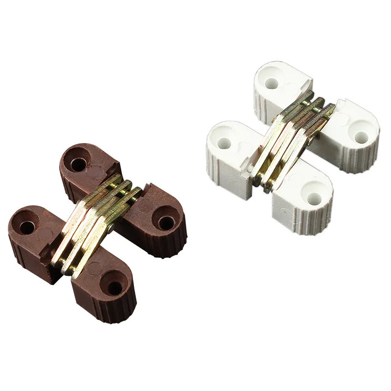 

6pcs Invisible Folding Door Barrel Cross Hinge Plastic Invisible Concealed Hinge Furniture Hinges Hardware Repair Tools 6*Hidden