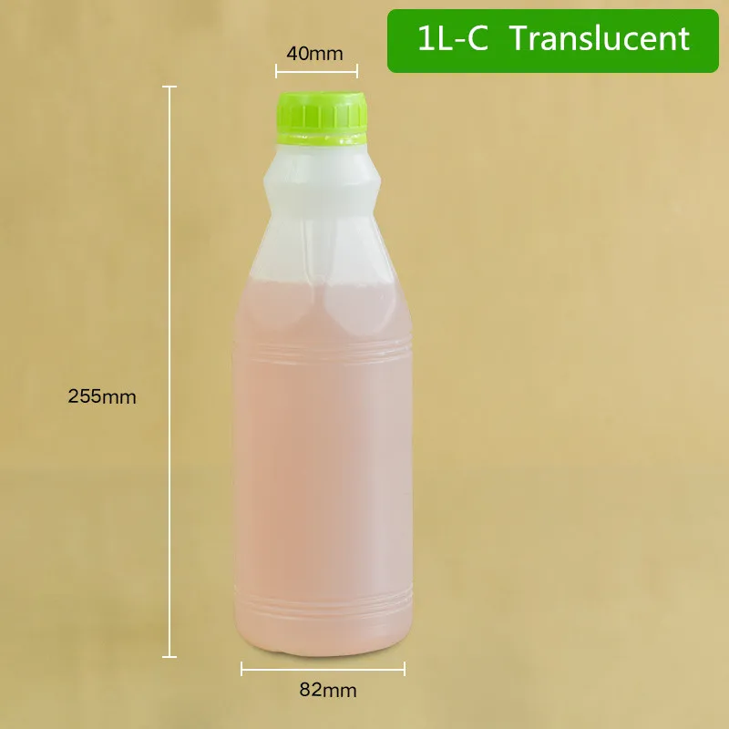 1000ML-translucent Пищевая 1800 мл квадратная пластиковая бутылка для хранения с винтовой крышкой для молочного чая, напитков, жидкостей, шампуня без бисфенола - Цвет: 1000ML-translucent