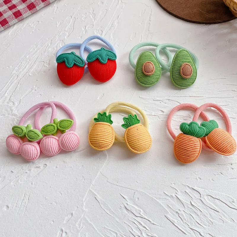 

1 Pair New Korea Cute Baby Kids Hair Accessories Fashion Colorful Small Frosted Fruit Rubber Band Hair Rope Sweet Girl Headdress