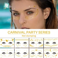 rocooart flash metallic waterproof tattoo gold silver women fashion henna face freckle temporary tattoo carnival party sticker