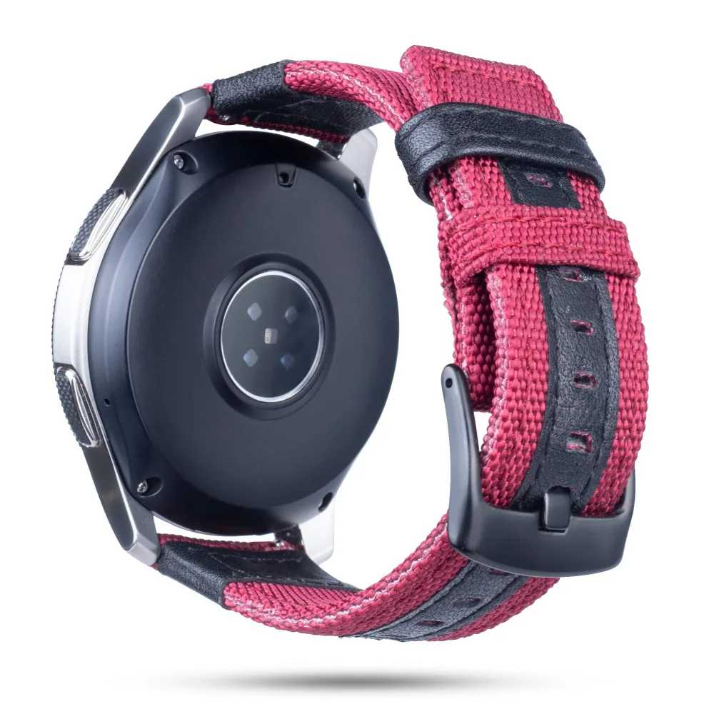 Тканевый нейлоновый ремешок для Samsung Gear Sport S2 S3 Galaxy Watch 42/46 мм 20 22 Jeep Huami Amazfit Bip Pebble