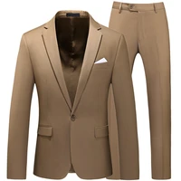 men business casual slim fit black suits coat pants luxury blazer formal wedding white party blazers jacket trousers 2 pcs set