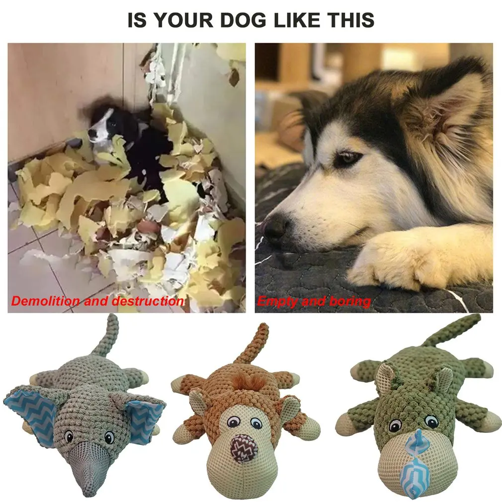 

Dog Plush Toys Squeaky Plush Chew Dog Toy Teeth Cleaning Training Education Molar Pet Accessory For dogs Reducing Boredom