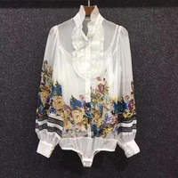 xxl blusas feminino 2022 spring summer fashion blouses women elegant floral print long sleeve elegant white black tops blouse