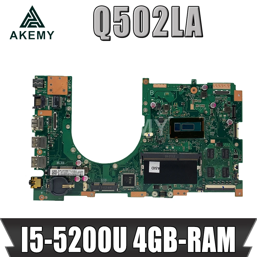 

Akemy Q502LAB материнская плата для ноутбука For Asus Q502LAB Q502LA Q502L материнская плата с I5-5200U 4GB-RAM