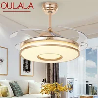 OULALA Ceiling Fan Light Without Blade Gold Lamp Remote Control Modern For Home Living Room 110V 220V