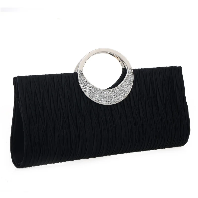 

Classic Handbags Pleated Handbags Luxury Diamond-studded Dinner Clutches Wedding Dresses Party Evening Bags Black Envelope Bags