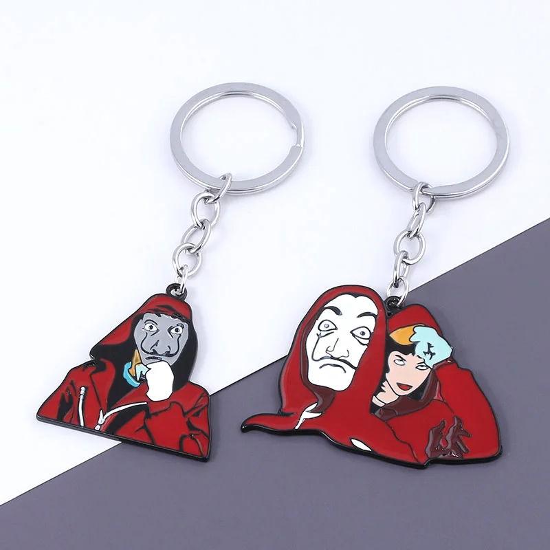 RJ Испания ТВ серии La Casa De Papel Llavero деньги Heist Сальвадор Дали смешное лицо маска