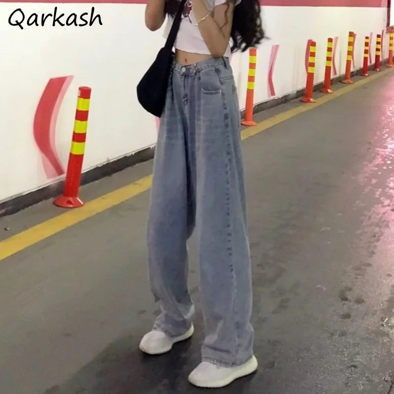 

Джинсы женские, широкие, для отдыха, свободные, простые, универсальные, базовые, джинсовые брюки для девушек, BF, уличная одежда на старых поте...
