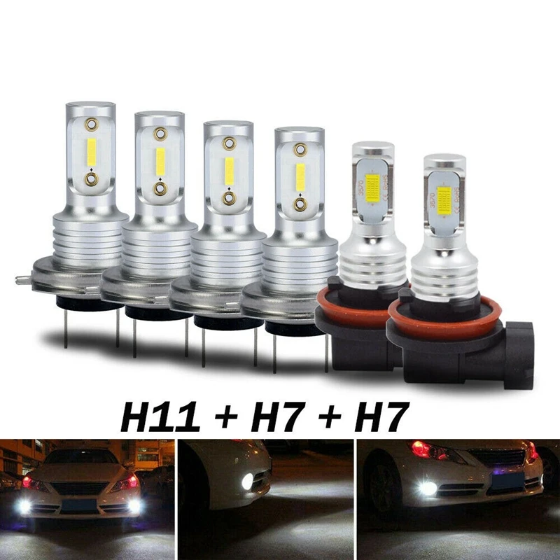 

for Hyundai Sonata 2011-2014 - 6X Combo LED Headlight Fog Light Bulbs Kit 6000K