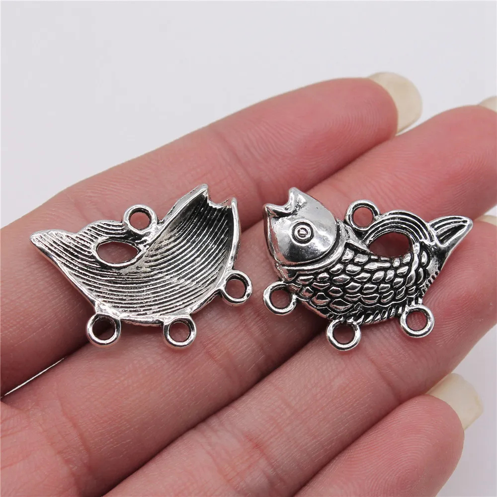 

Charms For Jewelry Making Bulk 1pcs Goldfish Connector Connectors bracelet charms for jewelry making 24x29mm