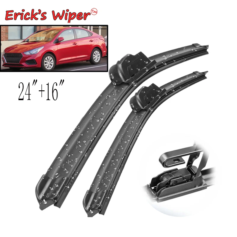 

Erick's Wiper Front Wiper Blades For Hyundai Solaris HC 2017 2018 2019 2020 Windshield Windscreen Front Window 24"+16"