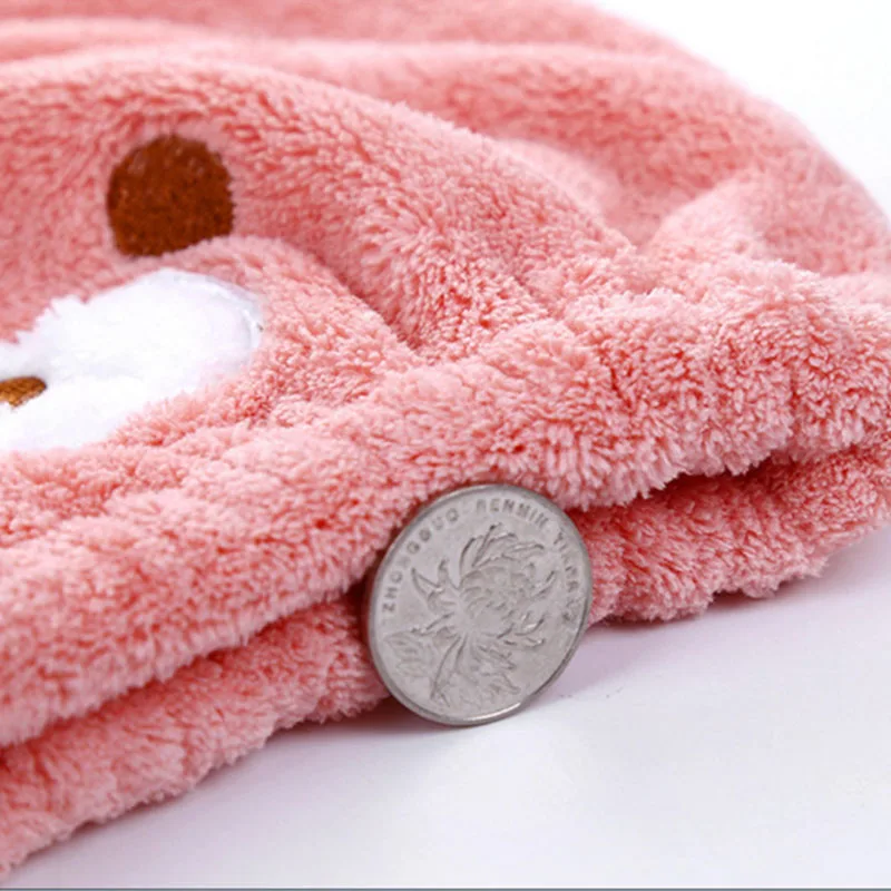 

1Pcs Bath Accessories Long - Velvet Dry Hair Hat Ultra -Soft Strong Absorbing Cute Animal Children Supplies Dry Hair Towel