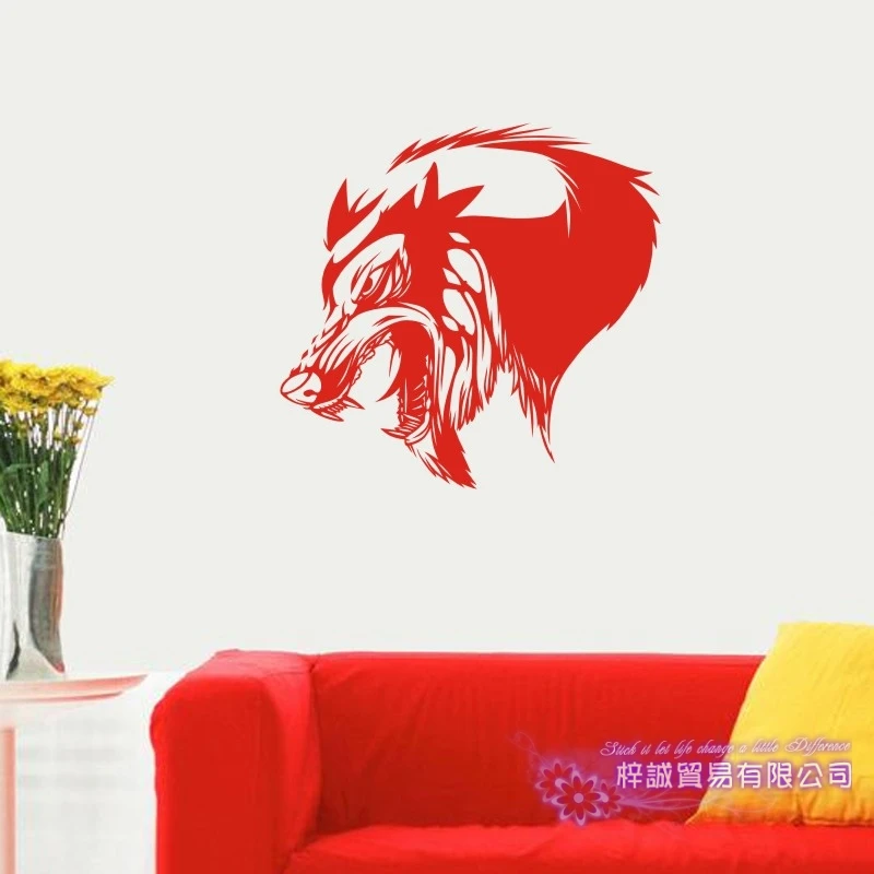 Наклейка на стену с волком виниловые наклейки Декор настенная наклейка стикер