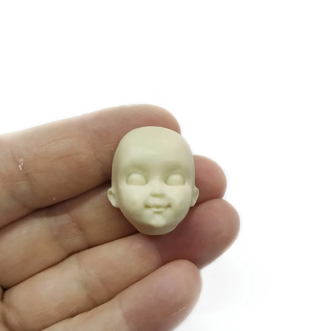 Молд силиконовый 1074 Лицо детское для изготовления куклы ватной игрушки Форма