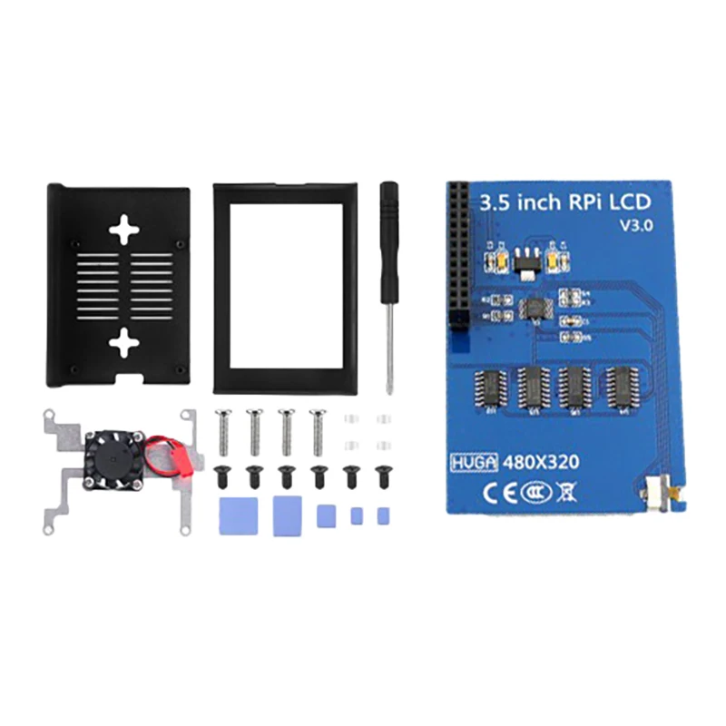 

for Raspberry Pi 4B Press Screen 20FPS 320X480 Pixels 3.5-Inch Display Metal Shell Kit with Cooling Fan
