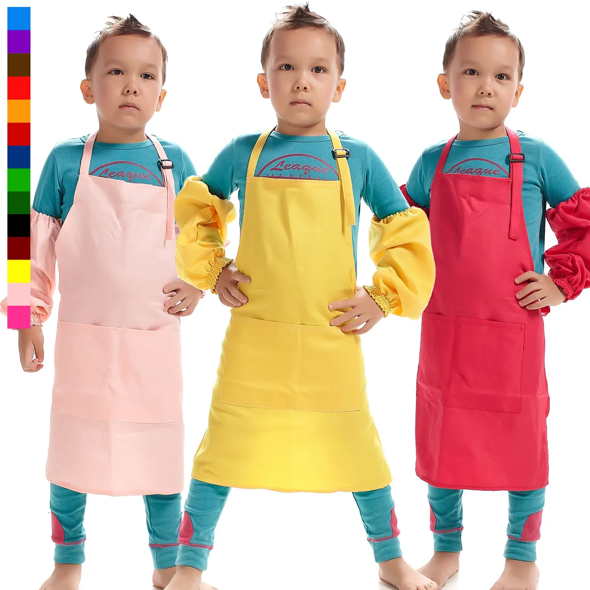 

Детская одежда для рисования с защитой от загрязнений, детские рукава + фартук, набор с напечатанным логотипом на заказ