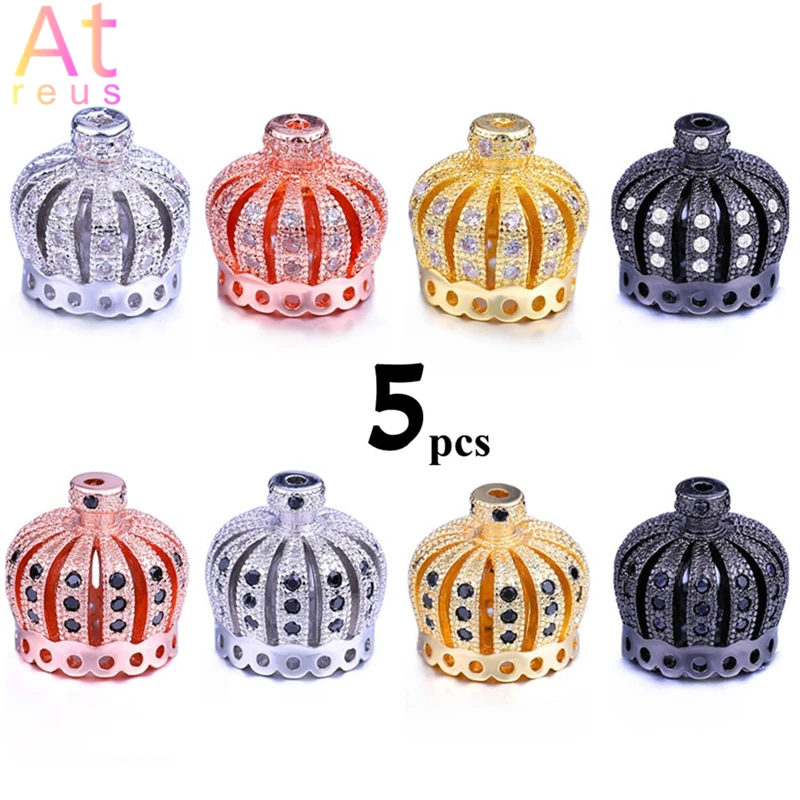 

5 шт. 13*13 мм, лучшего качества, латунный кубический цирконий, кисточка, корона, крышка, подвеска, соединитель, подвески для кисточки, «сделай с...