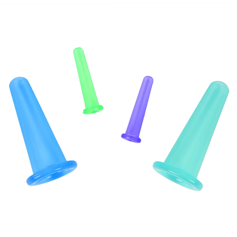 

4 Pcs Family Health Helper Massage Cans Vacuum Cupping Silicone For Face Massage Cans Anti Cellulite Massager Cupping Set