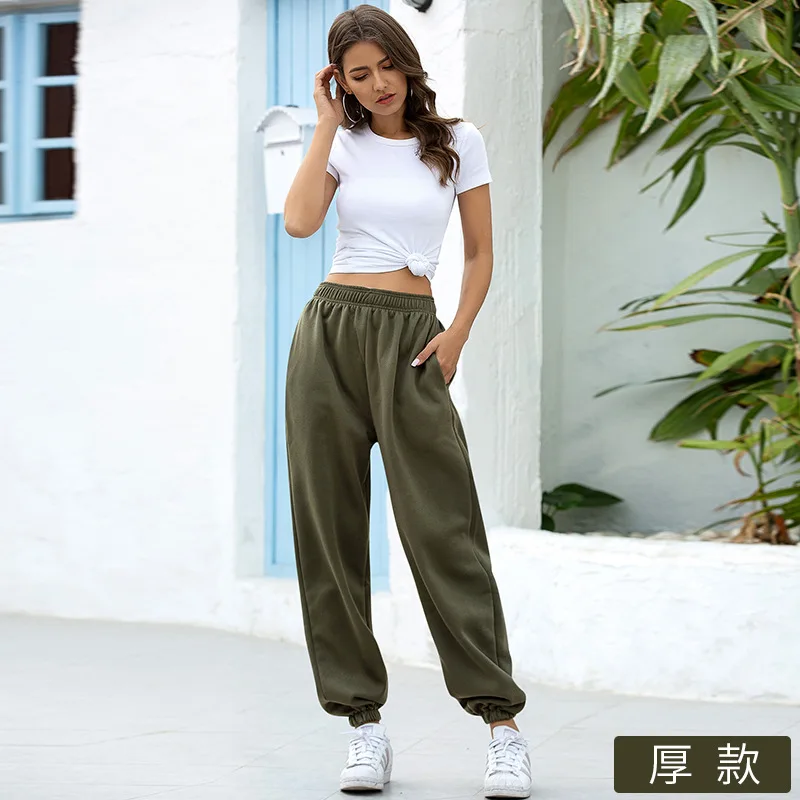 

2021 Women's Four Seasons Home Leisure Sports Foundation Loose Leggings Pants Women Pantalon Femme Sweatpants