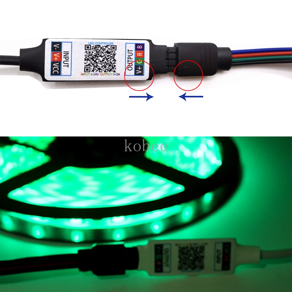 Мини RGB Bluetooth контроллер DC 5 в 12 В 24 музыка светодиодный светильник вая полоса для