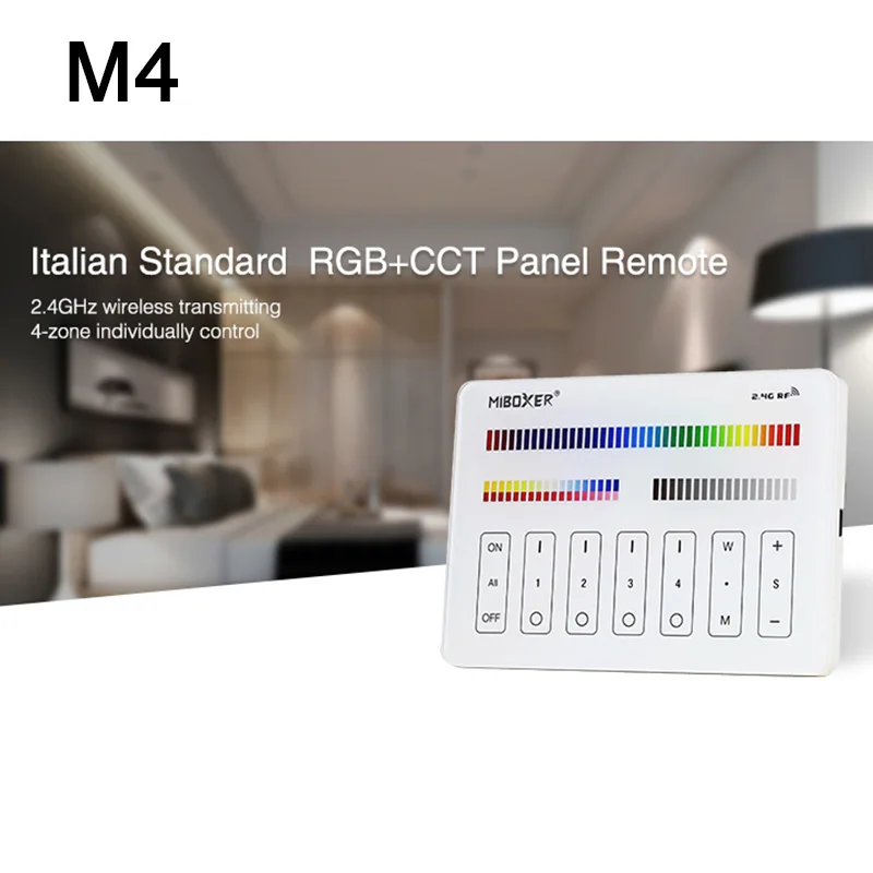 Miboxer M4 4 зоны RGB + CCT Сенсорная панель Итальянский стандарт DC3.3V 2 4G беспроводной
