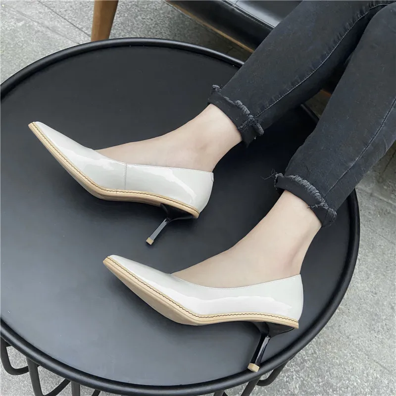 

MORAZORA 2021 Genuine Leather Pumps Women Summer Shallow Elegant Party Wedding Shoes Fashion Pointed Toe High Heels Shoes