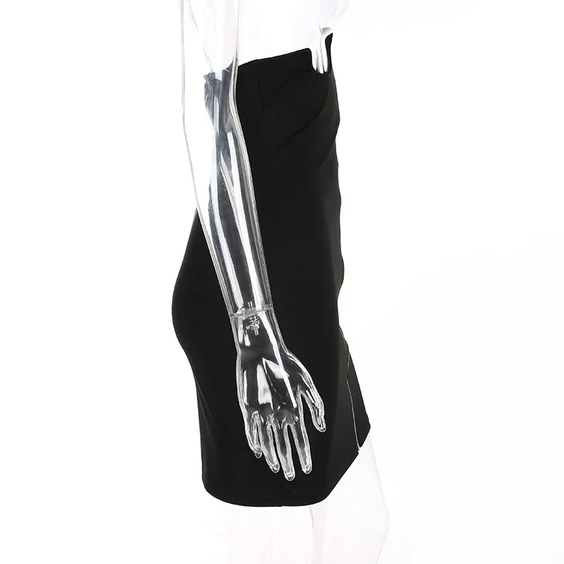 Застежка-молния на груди Поддержка тонкая юбка карандаш женский черный