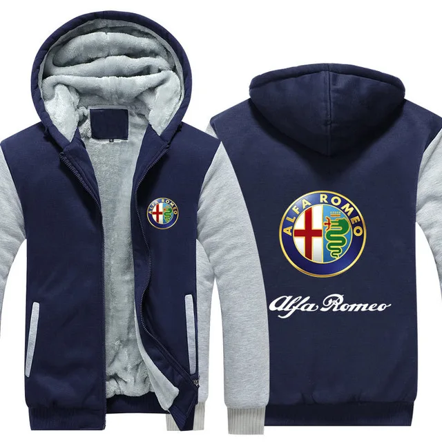 

Man Women Fashion Winter Autumn 4 Colours Alfa Romeo Sweatshirt Hooded Full Sleeve Coat Hoodies Tops Zipper T