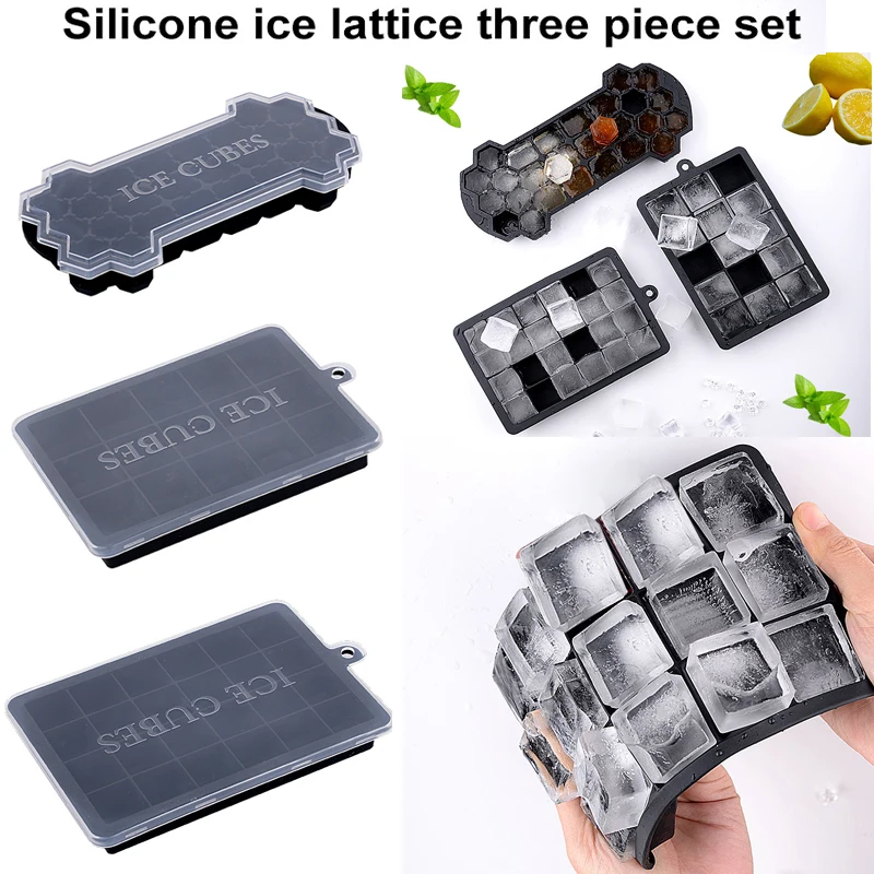 

Ice Cube Maker Silicones Ice Mould 15/24/26 Grids Silicone Forms With Cover For Whiskey Cocktail Big Ice Cube Ice Cube Trays