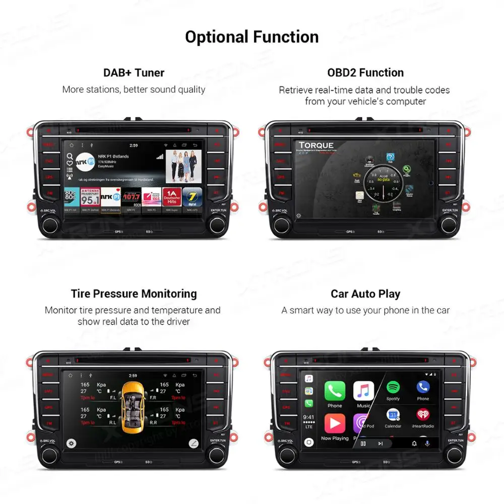 XTRONS 7 ''Android 9 0 Восьмиядерный автомобильный dvd плеер GPS для Volkswagen Vento Transporter Multivan