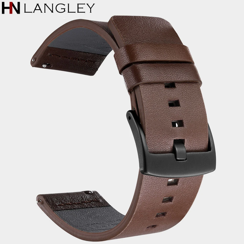 Быстросъемный ремешок из натуральной кожи для часов samsung Galaxy Watch Active gear Sport watch band 18 20 22 24 мм браслет