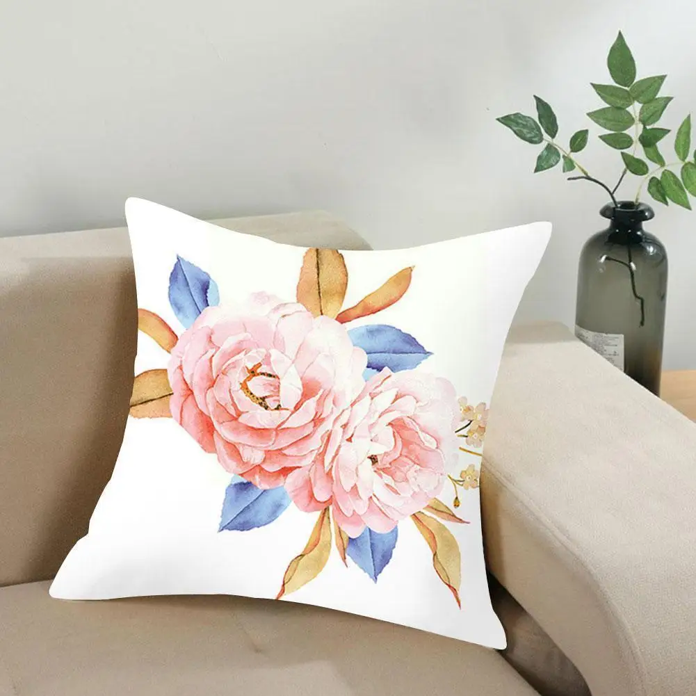 

45*45cm Single-sided Peach Skin Pillowcase With Rose Pillow Living Butterfly Decor Sofa And Pillowcase Decoration Room Patt F7J3