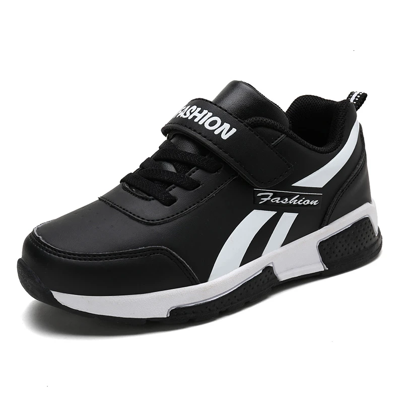 black kids sneakers Осенняя детская спортивная обувь; детская повседневная синяя обувь для бега; водонепроницаемые кожаные кроссовки для улицы; нескользящие кроссовки; обувь для мальчиков - Цвет: black kids sneakers