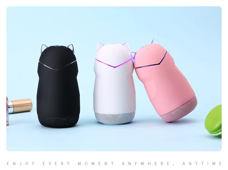 Мультфильм беспроводной bluetooth динамик кошка oem подарок аудио TWS громкой связи черный белый розовый для окна iPhone iOS Android