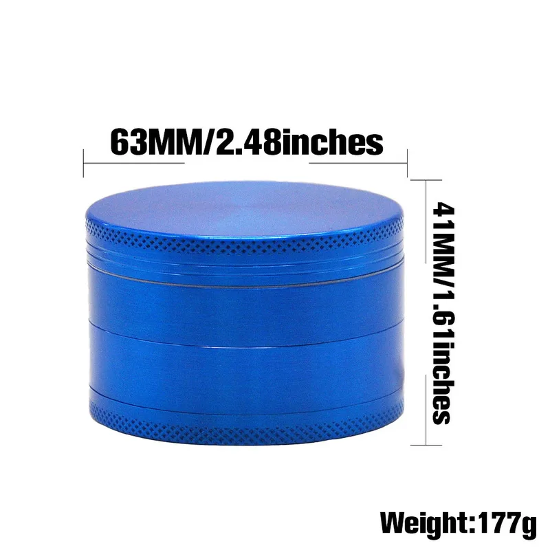 

4 layers 63mm Mini Metal Tobacco Grinder Weed Box Grinder Zinc Alloy Dry Herb Smoke Accessories Pepper Pot Spice Mill Grinder