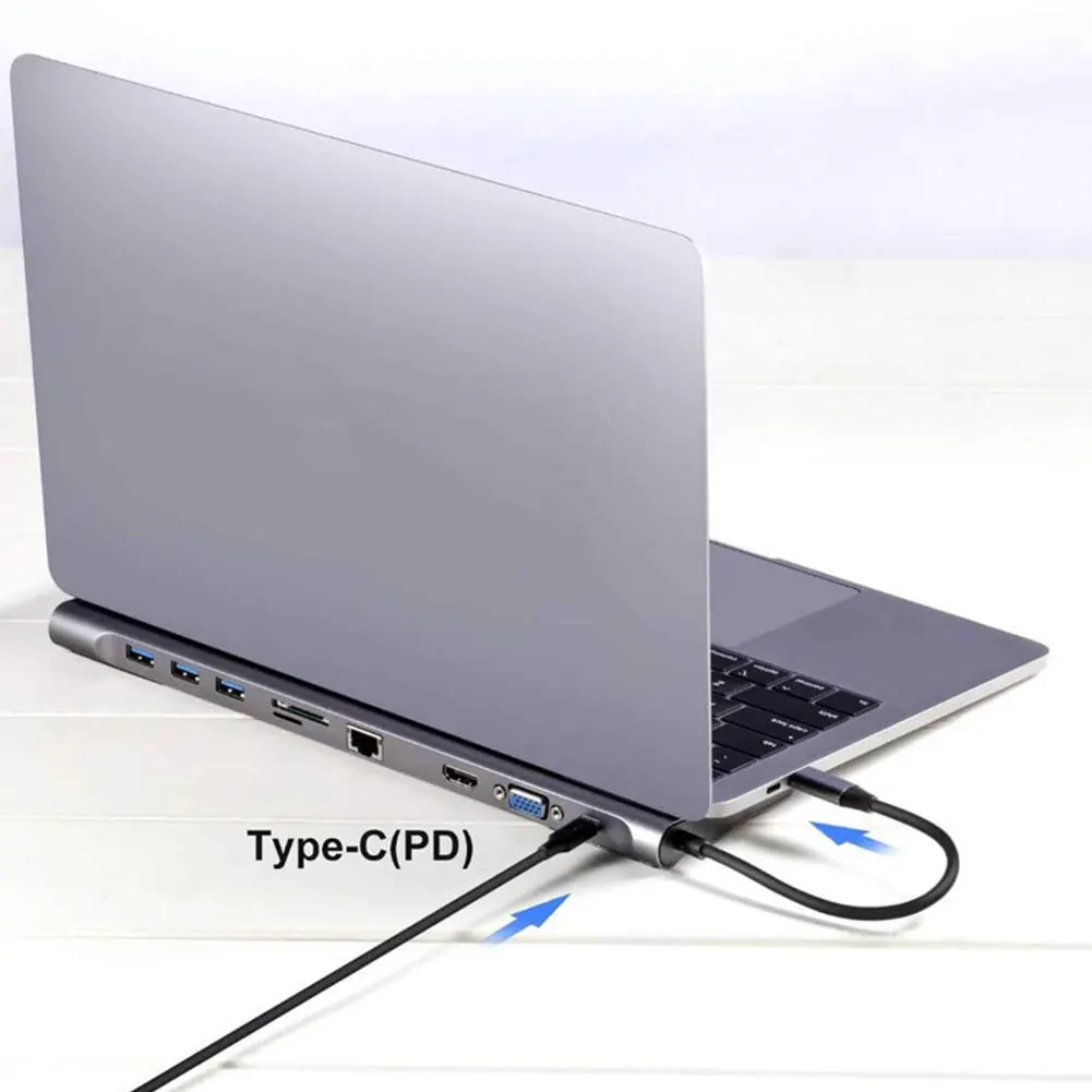 

USB C HUB Power PD 60W Fast Charging Adapter Multi Ports Type C Docking Station Computer Adapter USB Extend Hard Disk