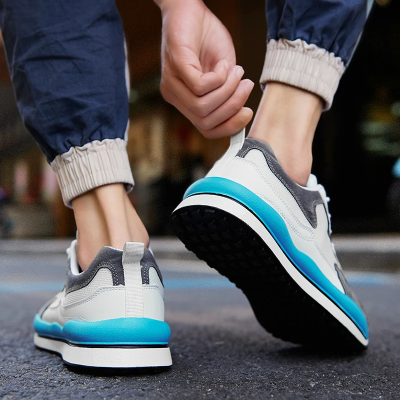 

2021 New Fashion Single Net Coconut Sneakers Men Breathable Light Running Casual Shoes Male Lacing Splicing Upper Tide Shoe Man