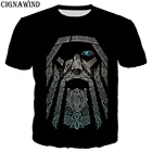 Футболка унисекс Odin Vikings, с 3D-принтом, с татуировкой, для мужчин и женщин