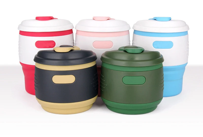 Folding Water Container Silicone Coffee Cup Multifunctional Large Size Tea Cup Kitchen Supplies Insulation Outdoor Drinking Cups