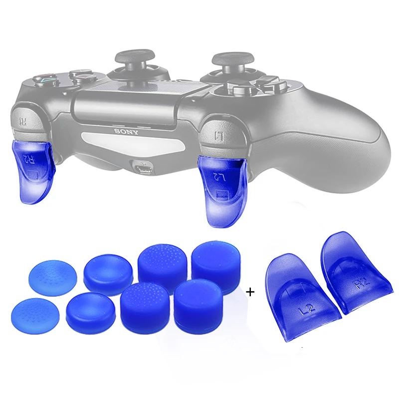 1 шт. изогнутый L2 R2 триггер расширитель кнопки комплект для playstation 4 PS4 S/PS4 Slim/PS4 Pro игровой контроллер аксессуары - Цвет: Blue - 03