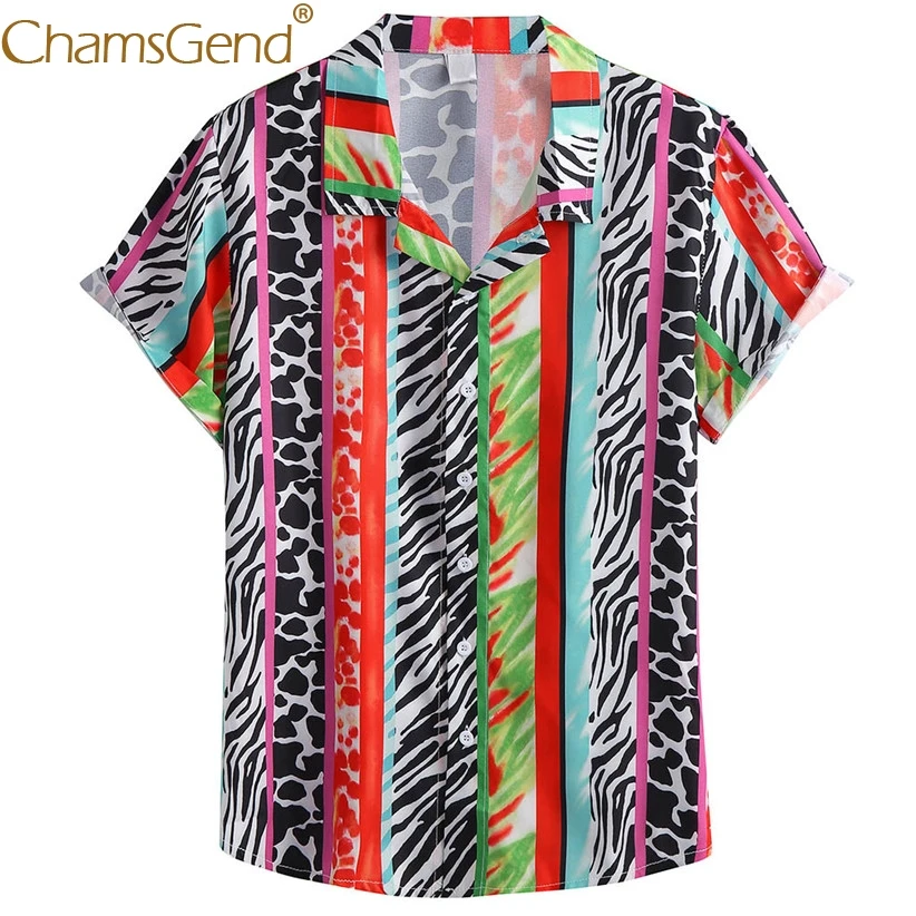 Фантазийный Леопардовый принт короткий рукав блузка рубашки для мужчин хит лета