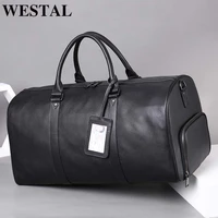 westal100 genuine leather men women travel bag real leather carry on hand luggage bags travel shoulder bag big totes bags male