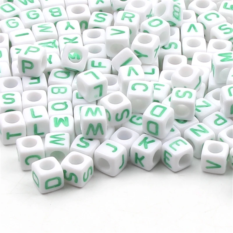 100 шт. акриловые бусины с буквами 6 мм | Украшения и аксессуары