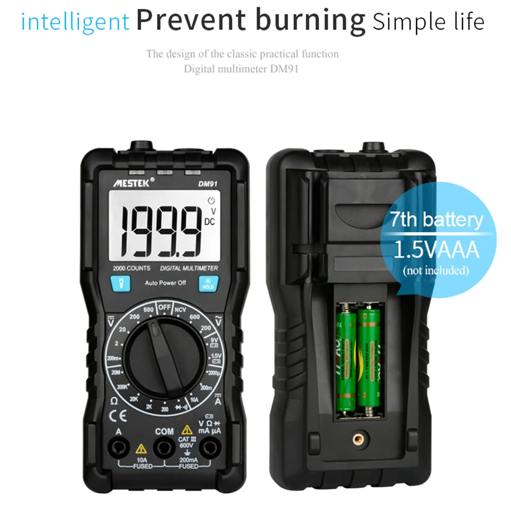 Мини цифровой мультиметр 2000 отсчетов тестовый инструмент автоматическое